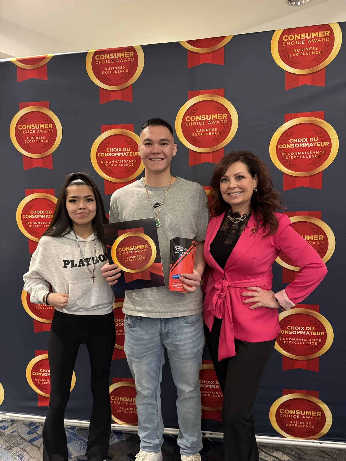 Ty from Kelowna Details receiving the Consumer Choice Award for Business Excellence