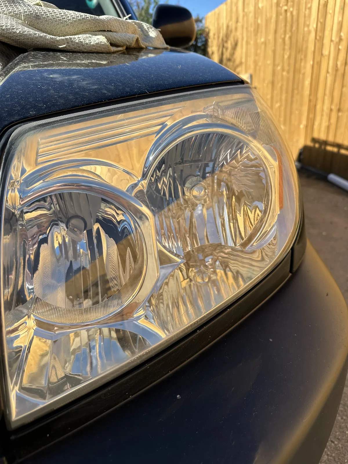 After: the same headlight restored to clear by Kelowna Details